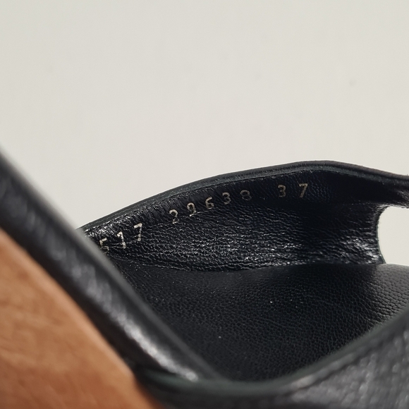 YSL Rive Gauche Black Leather Strappy Sandal Heels Size 37 - Picture 7 of 12